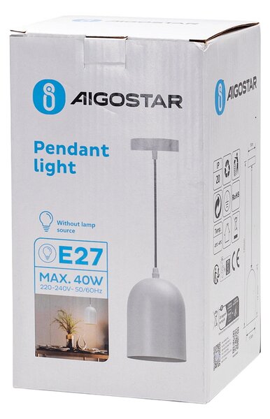 Lampadario da soffitto Beaker Bianco 1 x E27 Aigostar