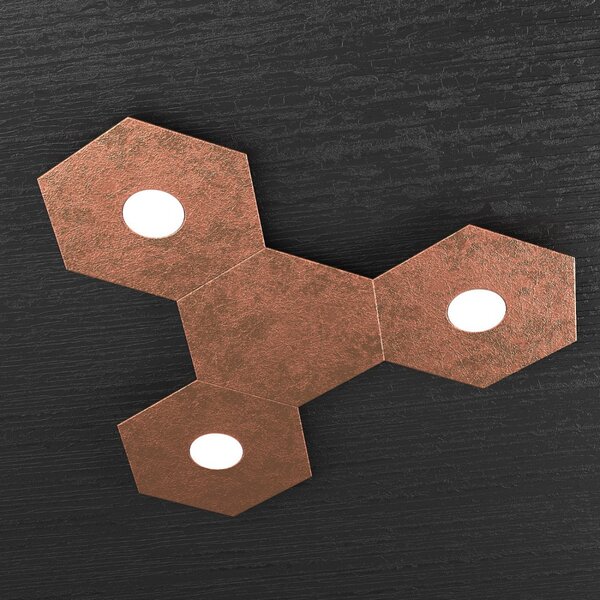 Plafoniera moderna top light hexagon 1142 3l1d gx53 led metallo lampada parete soffitto - Top Light