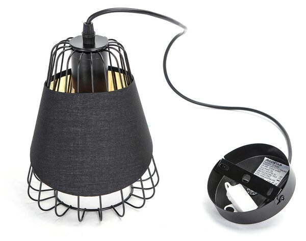 Lampadario da soffitto Fuse Nero opaco 1 x E27 Aigostar