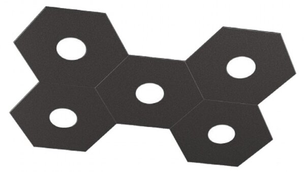 Plafoniera moderna top light hexagon 1142 5l a3 gx53 led metallo lampada parete soffitto - Top Light