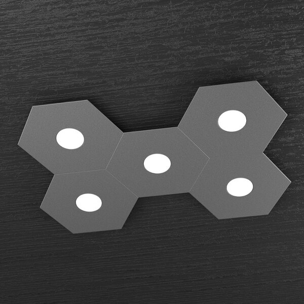 Plafoniera moderna top light hexagon 1142 5l a3 gx53 led metallo lampada parete soffitto - Top Light