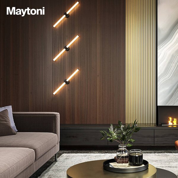 Maytoni Applique da parete a LED Axis, Ottone / Oro, Soggiorno / Sala da pranzo, Alluminio, Moderno, Applique a LED