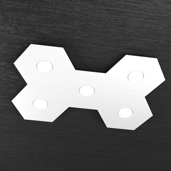 Plafoniera moderna top light hexagon 1142 5l a3 gx53 led metallo lampada parete soffitto - Top Light
