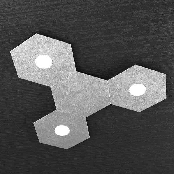 Plafoniera moderna top light hexagon 1142 3l1d gx53 led metallo lampada parete soffitto - Top Light