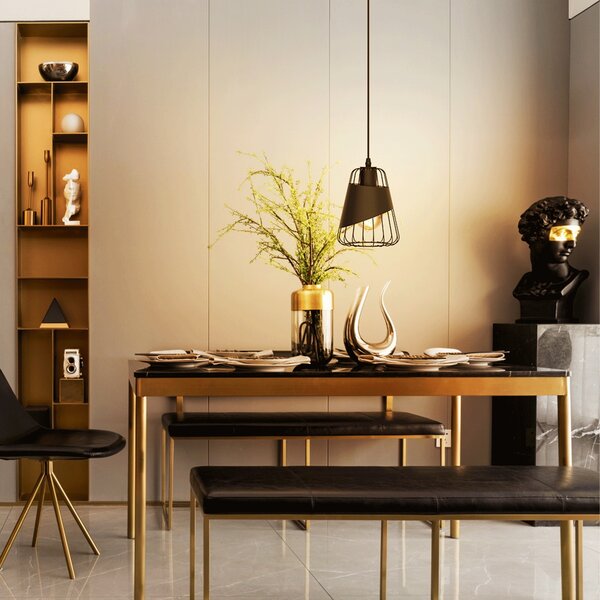 Lampadario da soffitto Fuse Nero opaco 1 x E27 Aigostar