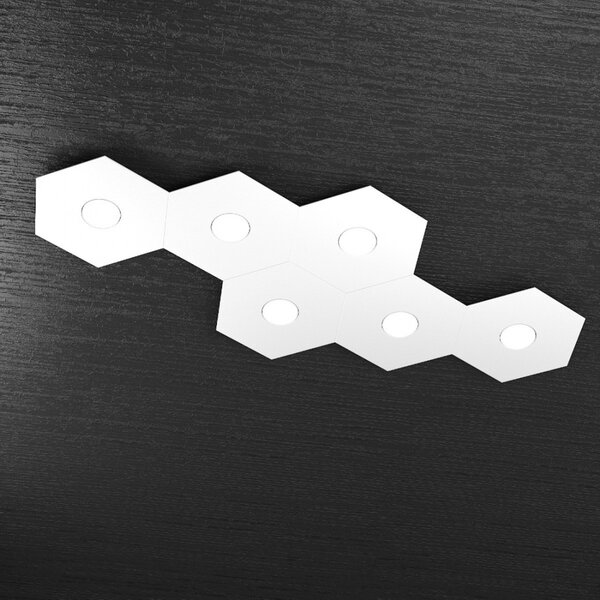 Plafoniera moderna top light hexagon 1142 6l a5 gx53 led metallo lampada parete soffitto - Top Light
