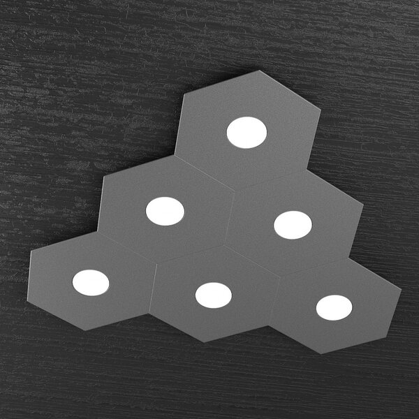 Plafoniera moderna top light hexagon 1142 6l a4 gx53 led metallo lampada parete soffitto - Top Light