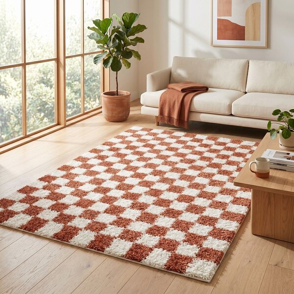 Tappeto crema/terracotta 120x170 cm Grida - ESTE