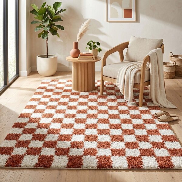 Tappeto crema/terracotta 120x170 cm Grida - ESTE