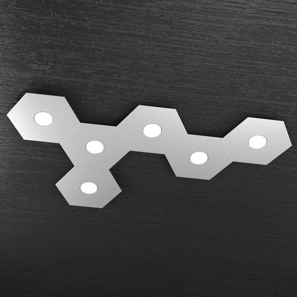 Plafoniera moderna top light hexagon 1142 6l a7 gx53 led metallo lampada parete soffitto - Top Light