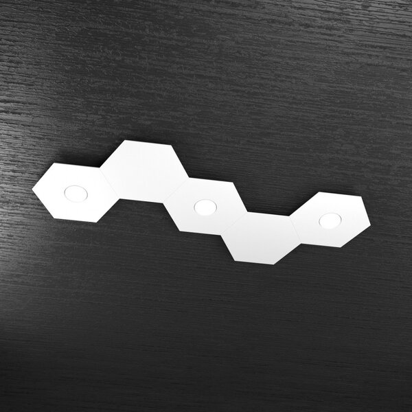 Plafoniera moderna top light hexagon 1142 3l2d a3 gx53 led metallo lampada parete soffitto - Top Light