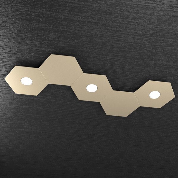 Plafoniera moderna top light hexagon 1142 3l2d a3 gx53 led metallo lampada parete soffitto - Top Light