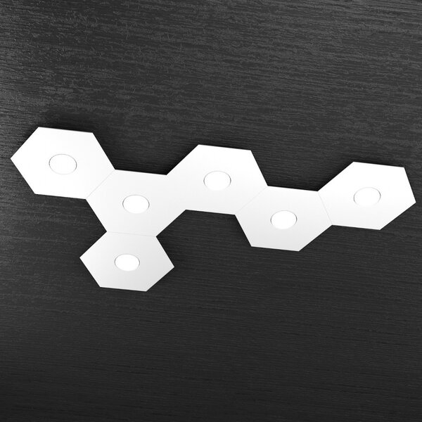 Plafoniera moderna top light hexagon 1142 6l a7 gx53 led metallo lampada parete soffitto - Top Light