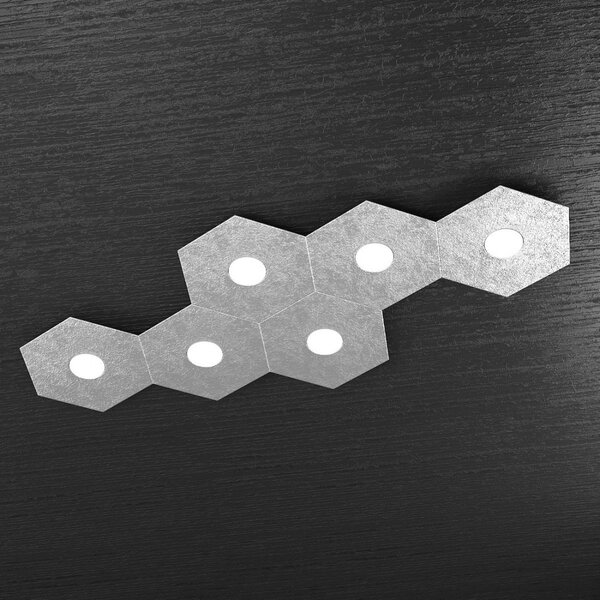 Plafoniera moderna top light hexagon 1142 6l a5 gx53 led metallo lampada parete soffitto - Top Light