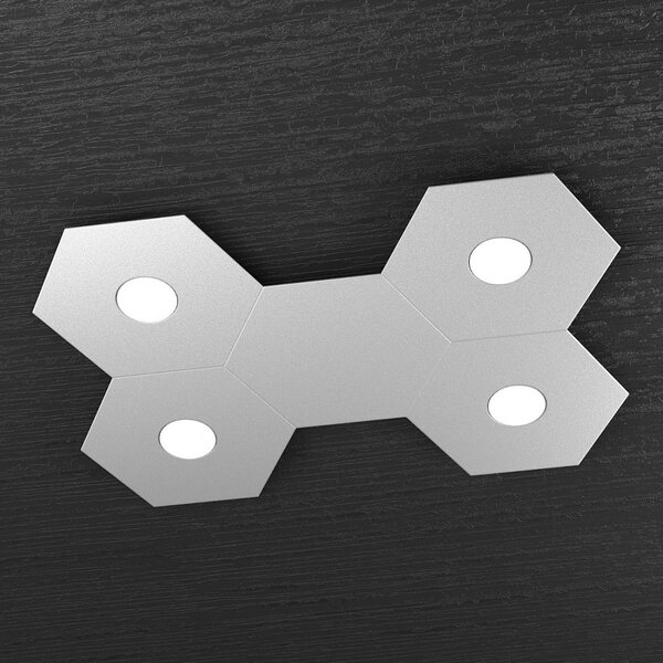 Plafoniera moderna top light hexagon 1142 4l1d gx53 led metallo lampada parete soffitto - Top Light