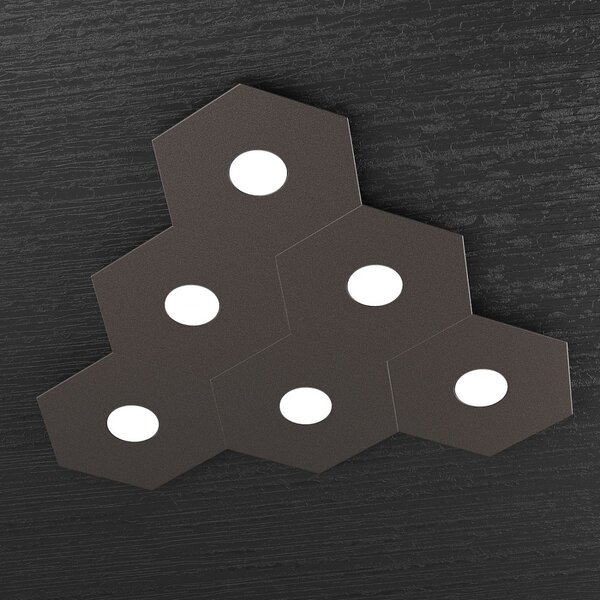 Plafoniera moderna top light hexagon 1142 6l a4 gx53 led metallo lampada parete soffitto - Top Light