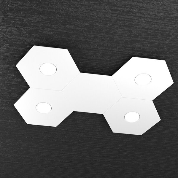 Plafoniera moderna top light hexagon 1142 4l1d gx53 led metallo lampada parete soffitto - Top Light