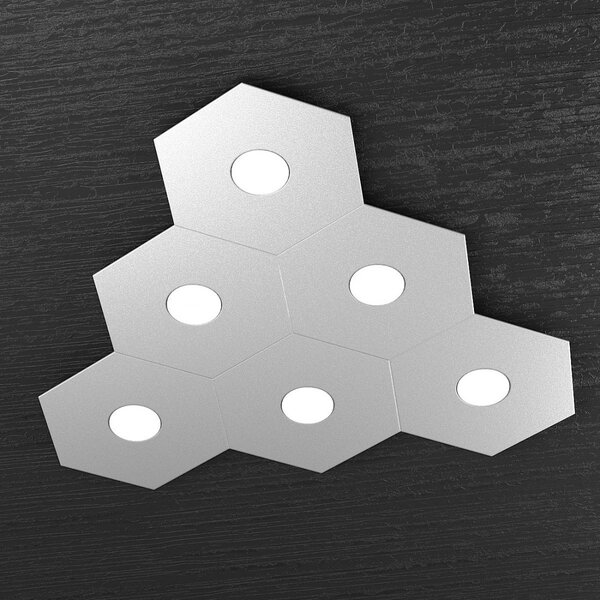 Plafoniera moderna top light hexagon 1142 6l a4 gx53 led metallo lampada parete soffitto - Top Light