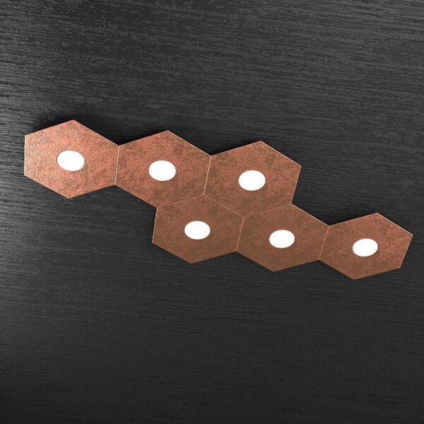 Plafoniera moderna top light hexagon 1142 6l a5 gx53 led metallo lampada parete soffitto - Top Light