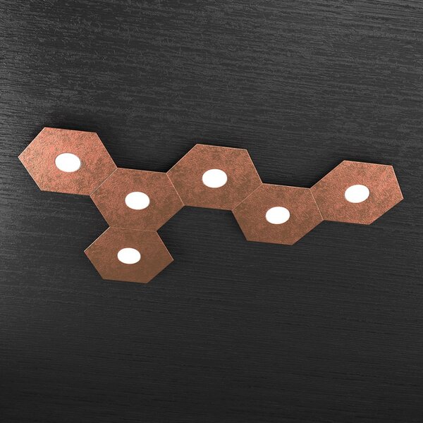 Plafoniera moderna top light hexagon 1142 6l a7 gx53 led metallo lampada parete soffitto - Top Light