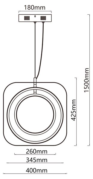 Lampadario da soffitto Meridian Nero e oro 30W Bianco caldo 2700K Aigostar