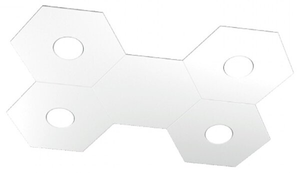 Plafoniera moderna top light hexagon 1142 4l1d gx53 led metallo lampada parete soffitto - Top Light