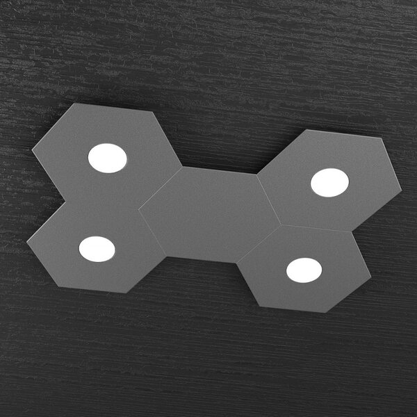 Plafoniera moderna top light hexagon 1142 4l1d gx53 led metallo lampada parete soffitto - Top Light