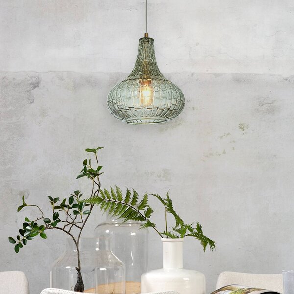 IT´S ABOUT ROMI Lampada a sospensione in vetro Venice, dimmerabile, Verde, Soggiorno / Sala da pranzo, Vetro, Vintage, Lampada a sospensione