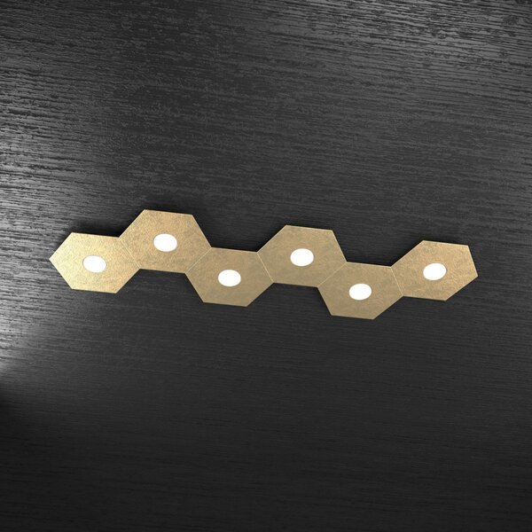 Plafoniera moderna top light hexagon 1142 6l a6 gx53 led metallo lampada parete soffitto - Top Light