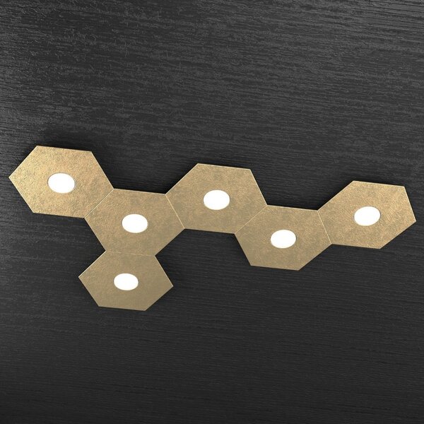 Plafoniera moderna top light hexagon 1142 6l a7 gx53 led metallo lampada parete soffitto - Top Light