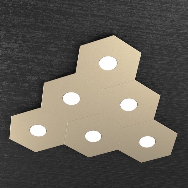 Plafoniera moderna top light hexagon 1142 6l a4 gx53 led metallo lampada parete soffitto - Top Light
