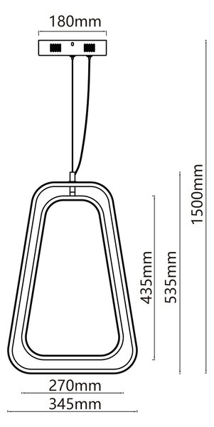 Lampadario da soffitto Drawn Nero 36W Bianco caldo 2700K Aigostar