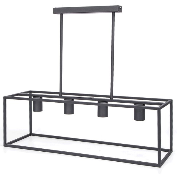 Lampadario da soffitto Piped Nero opaco 4 x E27 Aigostar