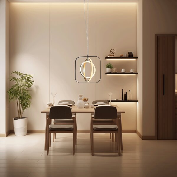 Lampadario da soffitto Meridian Nero e oro 30W Bianco caldo 2700K Aigostar