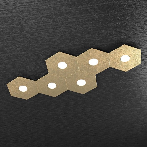 Plafoniera moderna top light hexagon 1142 6l a5 gx53 led metallo lampada parete soffitto - Top Light