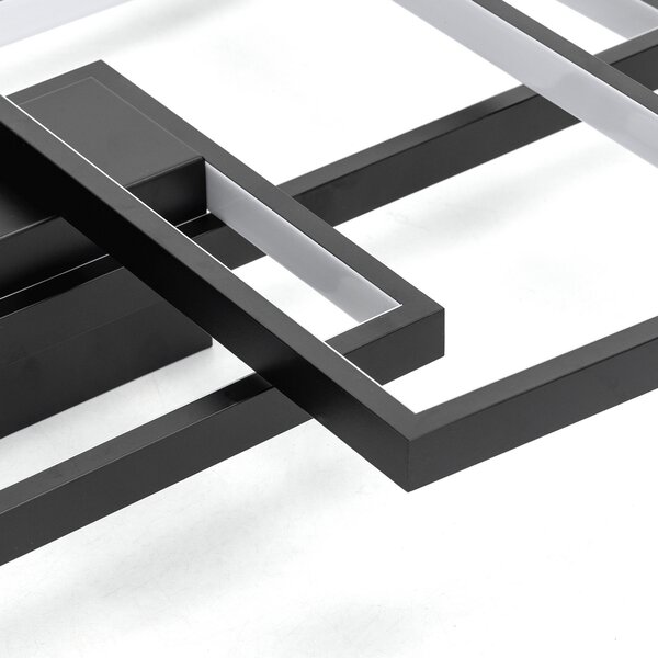 Lampadario Led da soffitto geometrico Nero 38W CCT temperatura colore regolabile con telecomando Aigostar