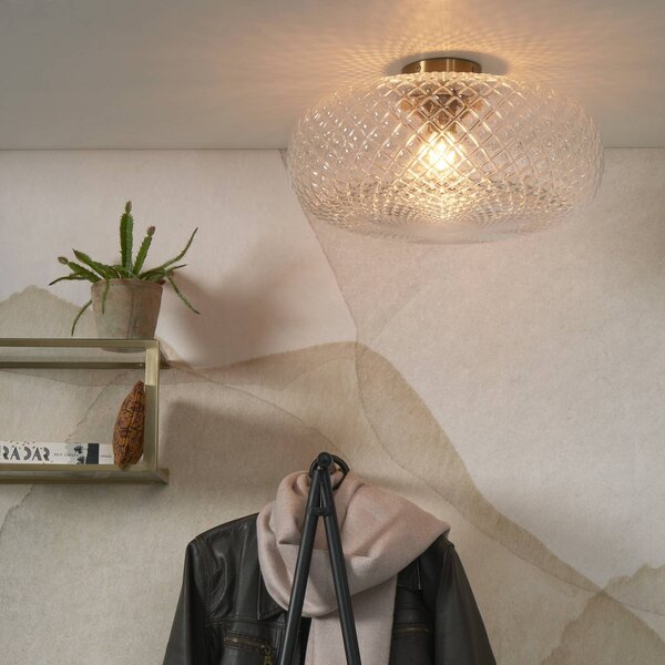 IT´S ABOUT ROMI Plafoniera soffitto Venice, dimmerabile, Chiaro / Trasparente, Soggiorno / Sala da pranzo, Vetro, Vintage, Plafoniera