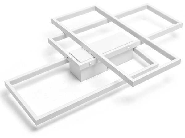 Lampadario Led da soffitto geometrico Bianco 38W CCT temperatura colore regolabile con telecomando Aigostar