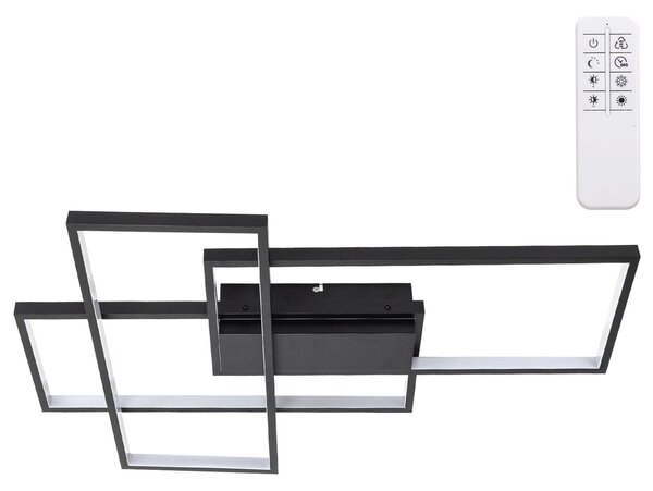 Lampadario Led da soffitto geometrico Nero 38W CCT temperatura colore regolabile con telecomando Aigostar