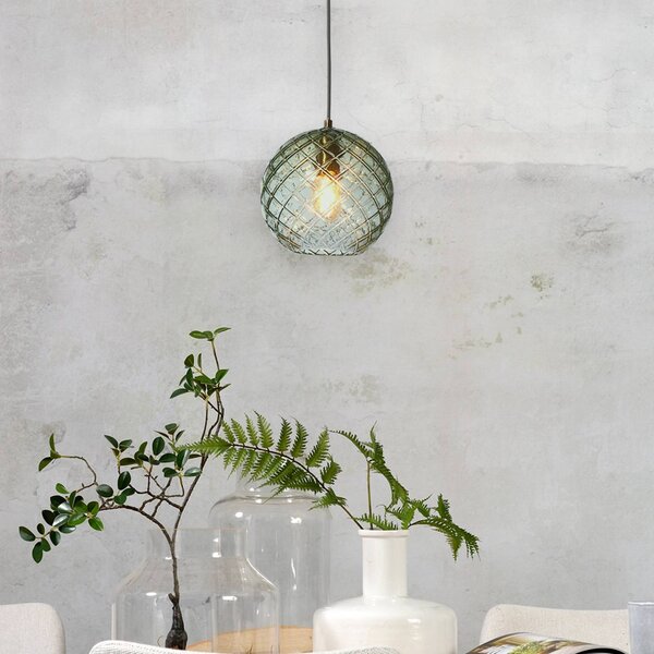 IT´S ABOUT ROMI Lampada a sospensione in vetro Venice, dimmerabile, Verde, Soggiorno / Sala da pranzo, Vetro, Vintage, Lampada a sospensione
