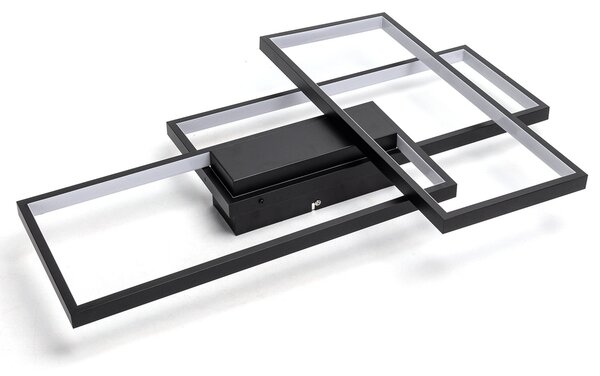 Lampadario Led da soffitto geometrico Nero 38W CCT temperatura colore regolabile con telecomando Aigostar