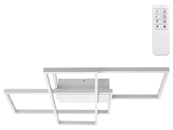 Lampadario Led da soffitto geometrico Bianco 38W CCT temperatura colore regolabile con telecomando Aigostar