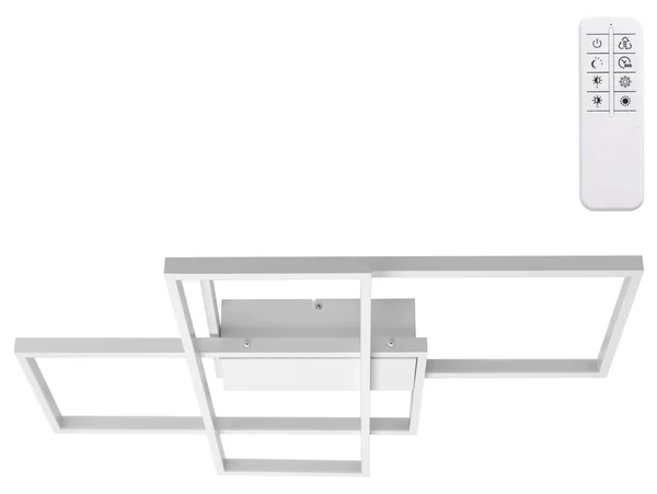 Lampadario Led da soffitto geometrico Bianco 38W CCT temperatura colore regolabile con telecomando Aigostar