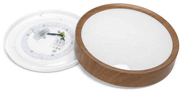 Plafoniera Led 12W Cornice marrone rotonda Bianco caldo 3000K Aigostar