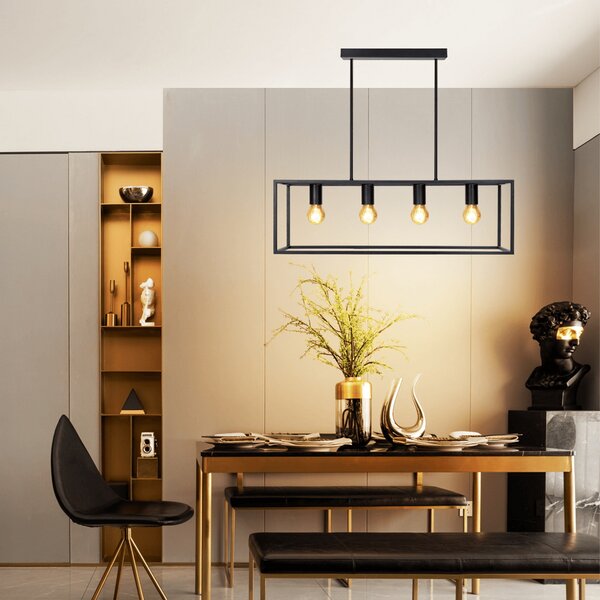 Lampadario da soffitto Piped Nero opaco 5 x E27 Aigostar