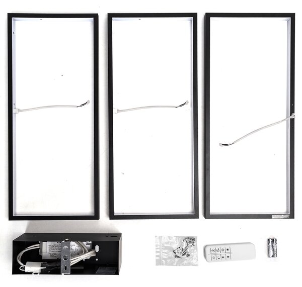 Lampadario Led da soffitto geometrico Nero 38W CCT temperatura colore regolabile con telecomando Aigostar