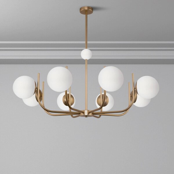 Maytoni Lampada a sospensione in vetro Rendez-vous, dimmerabile, Ottone / Oro, Soggiorno / Sala da pranzo, Metallo, Lampada a sospensione