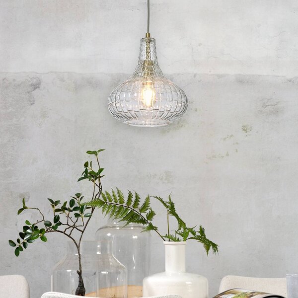 IT´S ABOUT ROMI Lampada a sospensione in vetro Venice, dimmerabile, Chiaro / Trasparente, Soggiorno / Sala da pranzo, Vetro, Vintage, Lampada a sospensione