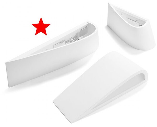 Outlet applique sforzin illuminazione delfi t224 g9 led 45cm gesso lampada parete biemissione - Lampadari Bartalini Outlet