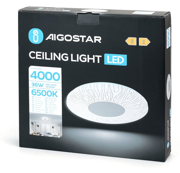Plafoniera Led 36W Line rotonda Bianco freddo 6500K Aigostar